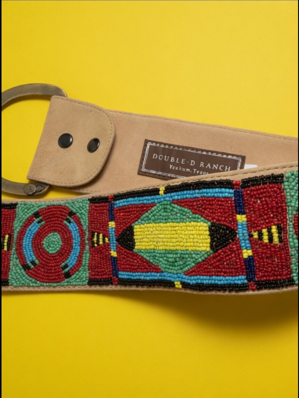 Double D Ranch Hand Beaded leather belt RTL $500 30” - Picture 10 of 11